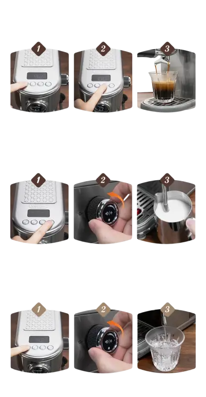 HiBREW 20 Bar Semi Automatic Espresso Coffee Machine Temperature Adjustable