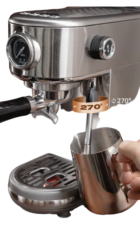 HiBREW 20 Bar Semi Automatic Espresso Coffee Machine Temperature Adjustable