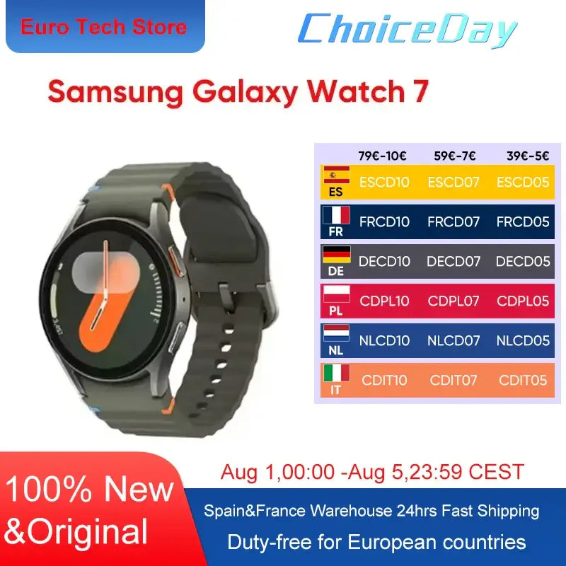 Samsung Galaxy Watch 7 fitness tracker with waterproof design