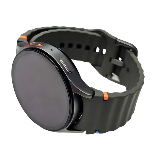 Black Samsung Galaxy Watch 7 with heart rate and sleep monitor