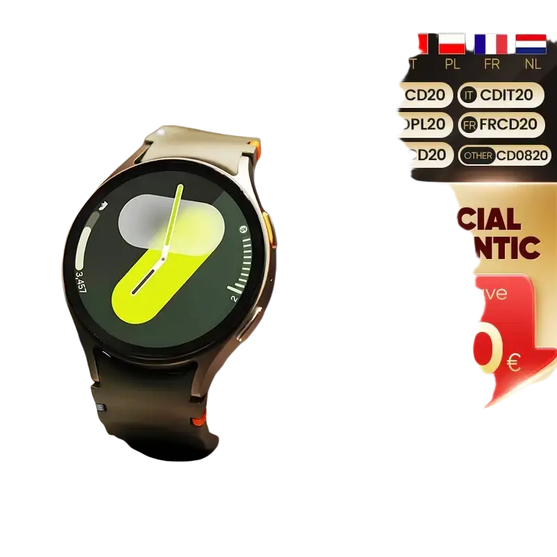 Samsung Galaxy Watch 7 with built-in GPS, Super AMOLED display, sleek black silver stainless steel case