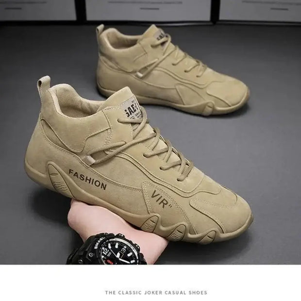 Shoes for Men Casual Sports Shoes Leather 2023 New Anti Slip Men High Top Shoes Short Boots Comfortable Men Walking Sneakers - laurichshop