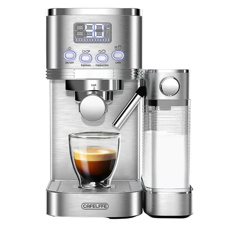 Cafelffe 3in1 Automatic Milk Froth Ground Coffee Stainless Steels 20 Bar