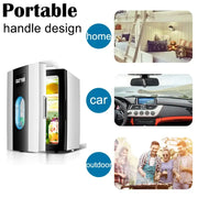 Small 10 L mini car home dual-use refrigerator also good for students.