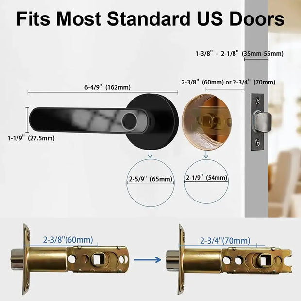 Smart Door Handle Fingerprint Password Digital Lock Tuya App Keyless