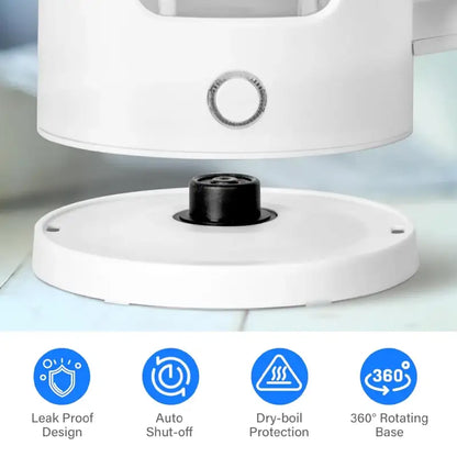 White glass electric kettle 220V 50Hz with blue illumination