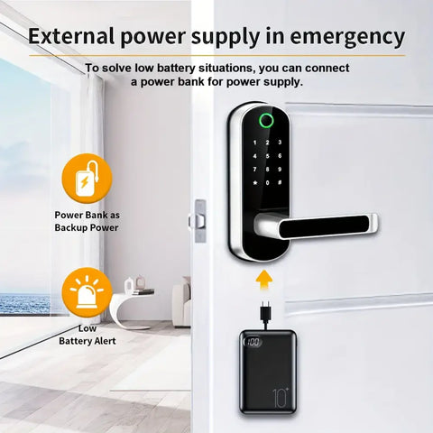 Smart Fingerprint Door Lock App Remote Control Keyless WIFI Digital Touchscreen