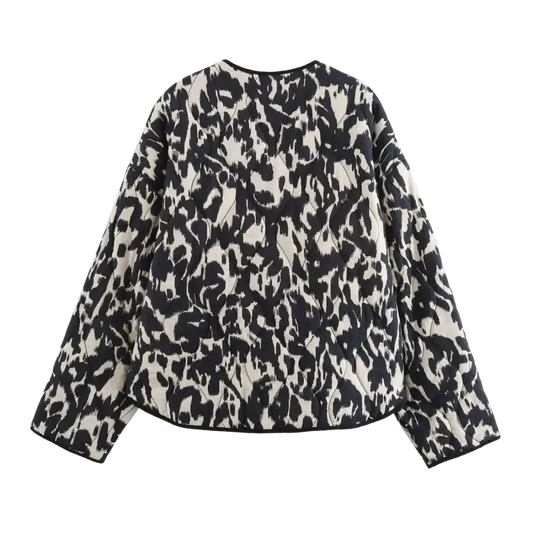 Women's Snake Skin Fashion Printed Button Long Sleeve Jacket laurichshop