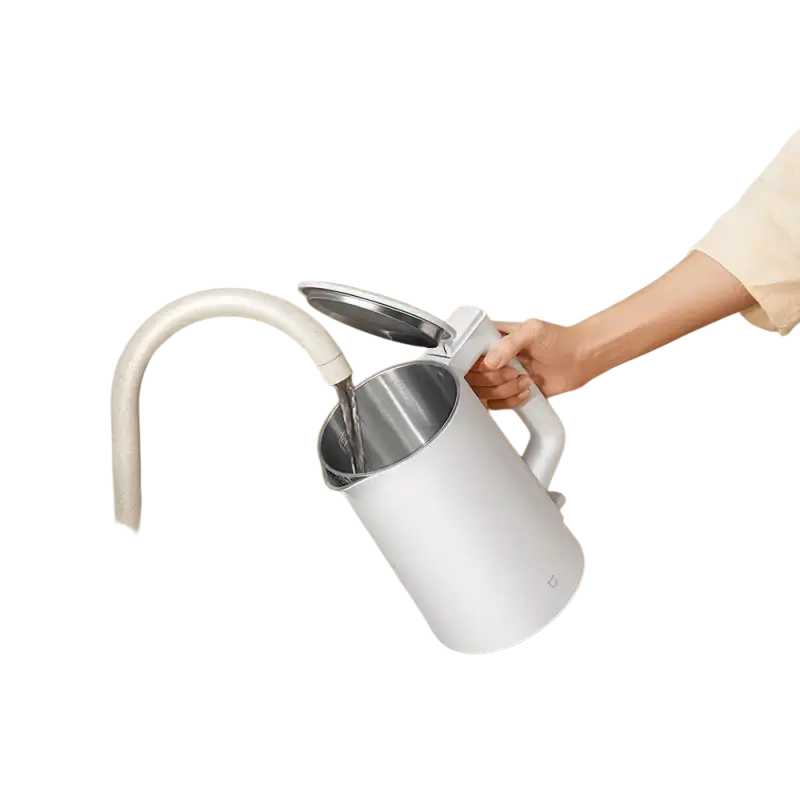 Modern stainless steel electric kettle with 1.5L capacity and auto shut-off