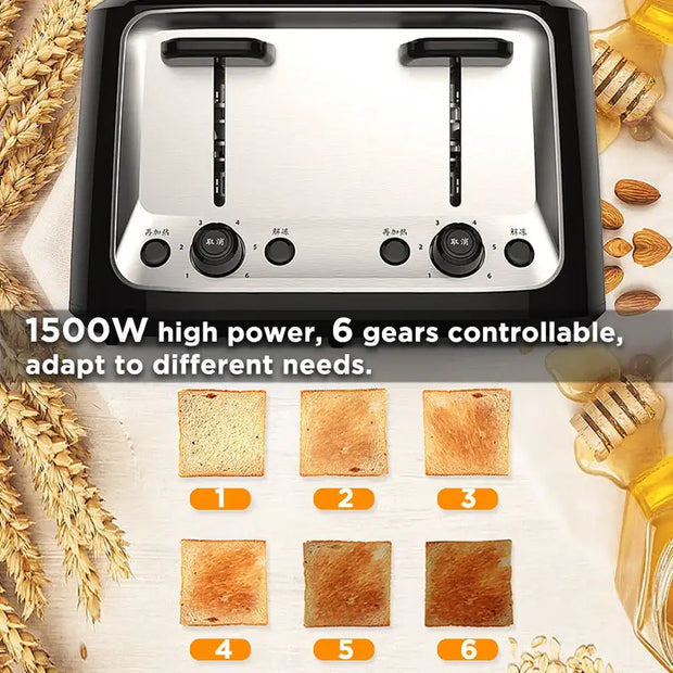 Stainless steel electric toaster household automatic baking bread maker - TS07 / CHINA