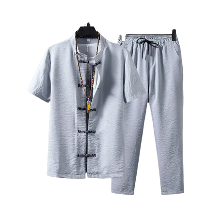 Cotton linen Male Fashion trousers and shirts full size M-XXL - Men Clothing