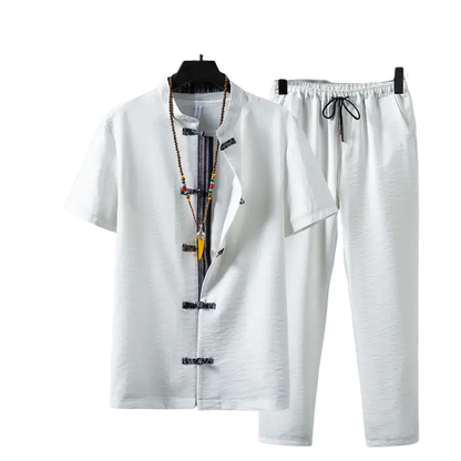 Cotton linen Male Fashion trousers and shirts full size M-XXL - Men Clothing