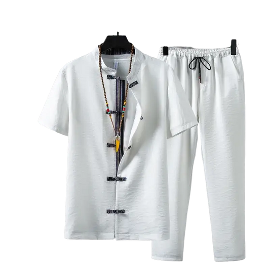 Cotton linen Male Fashion trousers and shirts full size M-XXL - Men Clothing
