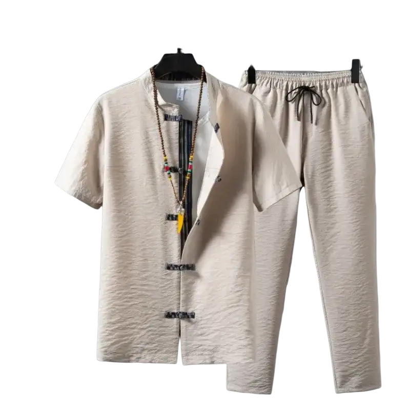 Cotton linen Male Fashion trousers and shirts full size M-XXL - Men Clothing