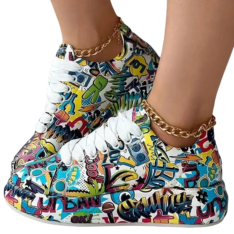 New Summer Hand-painted Graffiti Casual Women Sneakers laurichshop