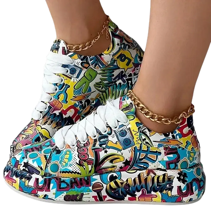 New Summer Hand-painted Graffiti Casual Women Sneakers laurichshop