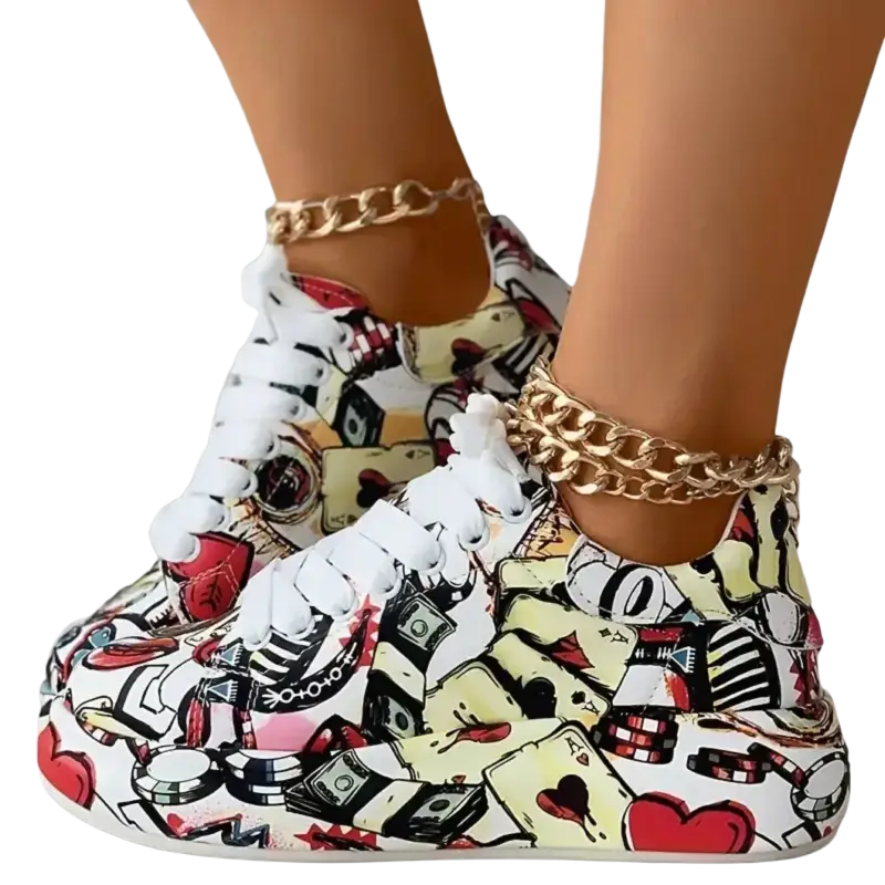 New Summer Hand-painted Graffiti Casual Women Sneakers laurichshop