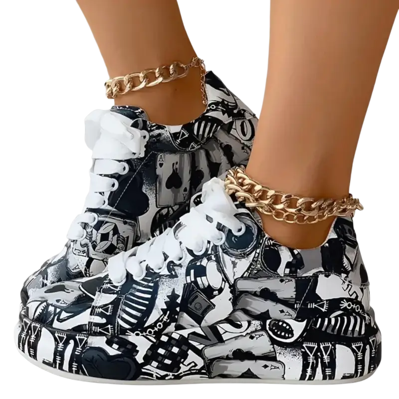 Hand-painted Graffiti Sneakers for Women