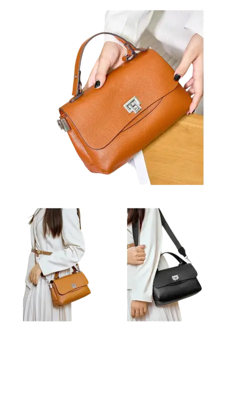 Zency Fashion Genuine Leather Top-handle Cross Body Bag For Women laurichshop