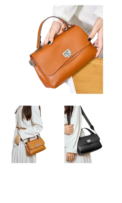 Zency Fashion Genuine Leather Top-handle Cross Body Bag For Women laurichshop