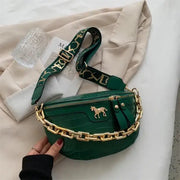 Thick Chain Women's Waist Bag Fanny Pack Fashion Shoulder Crossbody Chest Bags Female Belt Bag Crocodile Shoulder Bag - laurichshop