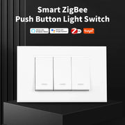 Tuya WiFi/Zigbee Smart Wall Light Push Button Physical Switch 100-240V