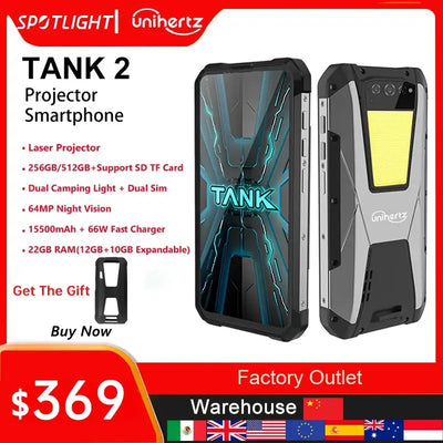 Unihertz 8849 tank 2 waterproof projector smartphone up to 256/512 GB