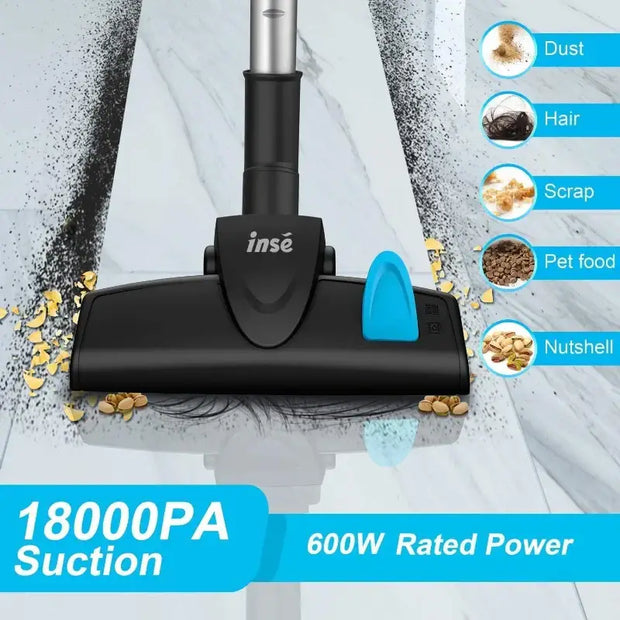 Vacuum Cleaner Corded INSE I5 18Kpa Powerful Suction 600W