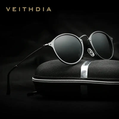 Veithdia Polarized Men Sunglasses Fashion Round Unisex