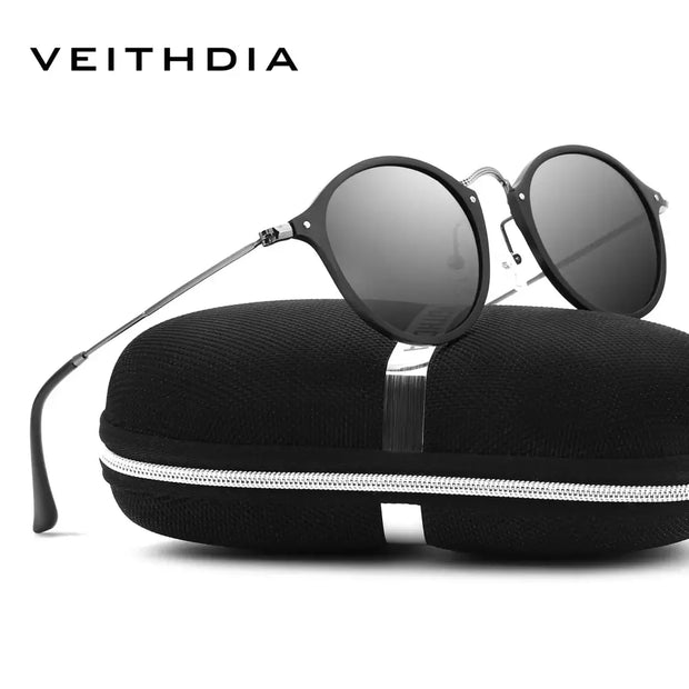 Veithdia Polarized Men Sunglasses Fashion Round Unisex