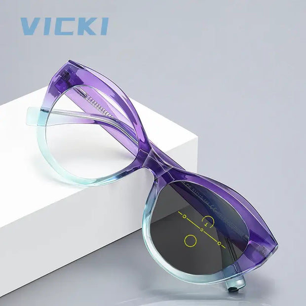 Vicki Stylish Cat-eye Anti-blue Light Multi-functional Eyeglasses