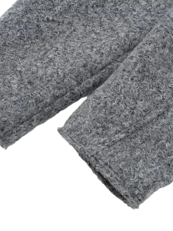 Vintage long sleeve Grey Front Zipper Jackets Outfits laurichshop