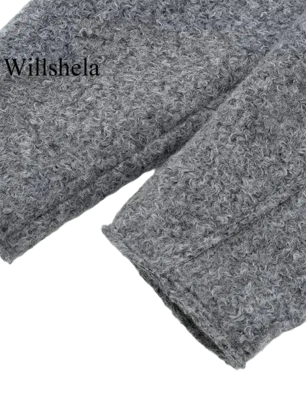 Vintage long sleeve Grey Front Zipper Jackets Outfits laurichshop