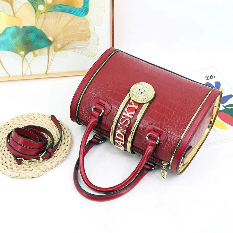 VM Elegant Boston Classic Women's Leather Shoulder Handbag laurichshop