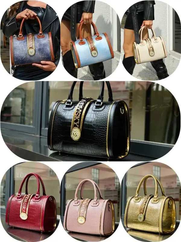 VM Elegant Boston Classic Women's Leather Shoulder Handbag laurichshop