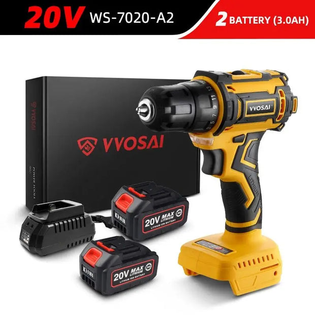 VVOSAI 20V Brushless Electric Drill 50NM Cordless Screwdriver Lithium-Ion Battery Mini Electric Power Screwdriver MT-Series Tool - laurichshop