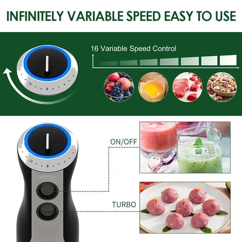 Wancle Electric Immersion Hand Blender Mixer 1000W 5 in 1 - HB-6008-5 in 1 / EU Plug / 5 in 1 | CHINA