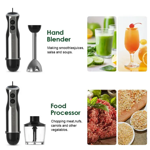 Wancle Electric Immersion Hand Blender Mixer 1000W 5 in 1 - HB-6008-5 in 1 / EU Plug / 5 in 1 | CHINA