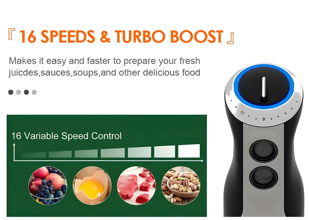 Wancle Electric Immersion Hand Blender Mixer 1000W 5 in 1 - HB-6008-5 in 1 / EU Plug / 5 in 1 | CHINA