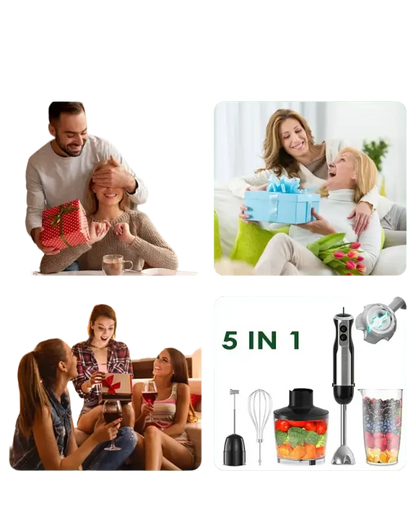 Wancle Electric Immersion Hand Blender Mixer 1000W 5 in 1 - HB-6008-5 in 1 / EU Plug / 5 in 1 | CHINA