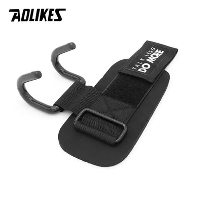 AOLIKES 1 Pair Weight Lifting Hook Hand Bar Wrist Straps Glove Weightlifting Strength Training Gym Fitness Hook Support Lift - laurichshop