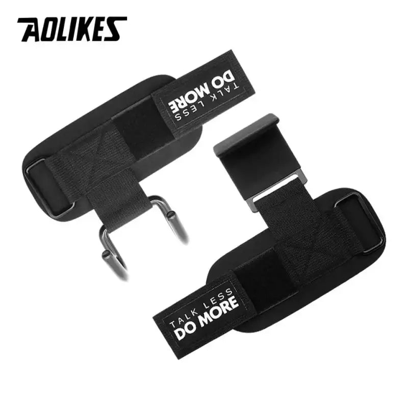 AOLIKES 1 Pair Weight Lifting Hook Hand Bar Wrist Straps Glove Weightlifting Strength Training Gym Fitness Hook Support Lift - laurichshop