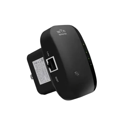 Black Wi-Fi extender with high transmission rate, US/EU adapters