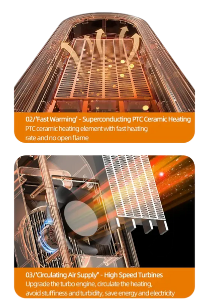 Portable Touch Screen Space Heater with Remote Control and Timing