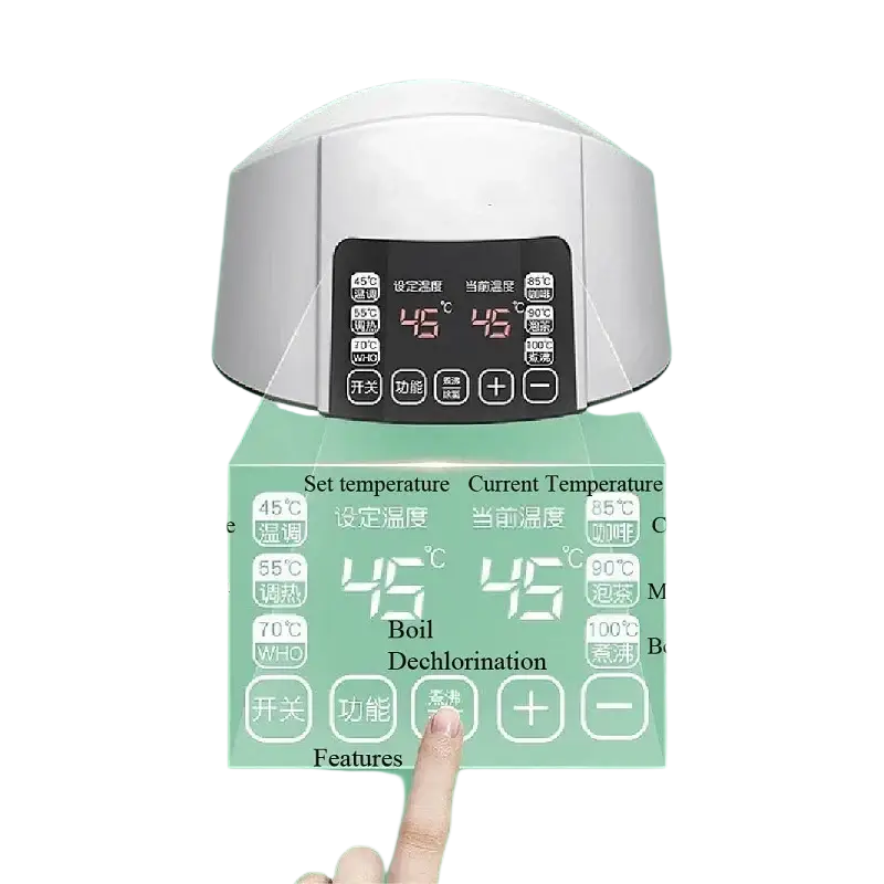 White digital kettle with touch screen and smart insulation thermostatic control