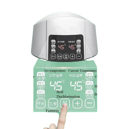 White digital kettle with touch screen and smart insulation thermostatic control