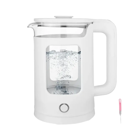 1.8L white glass electric kettle 220V 50Hz with blue illumination