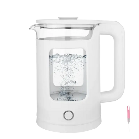 1.8L white glass electric kettle 220V 50Hz with blue illumination