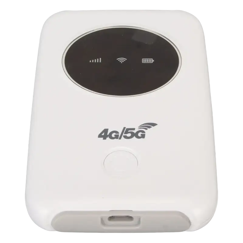 White 4G 5G portable WiFi modem with SIM card support