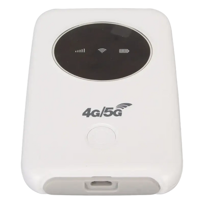 White 4G 5G portable WiFi modem with SIM card support